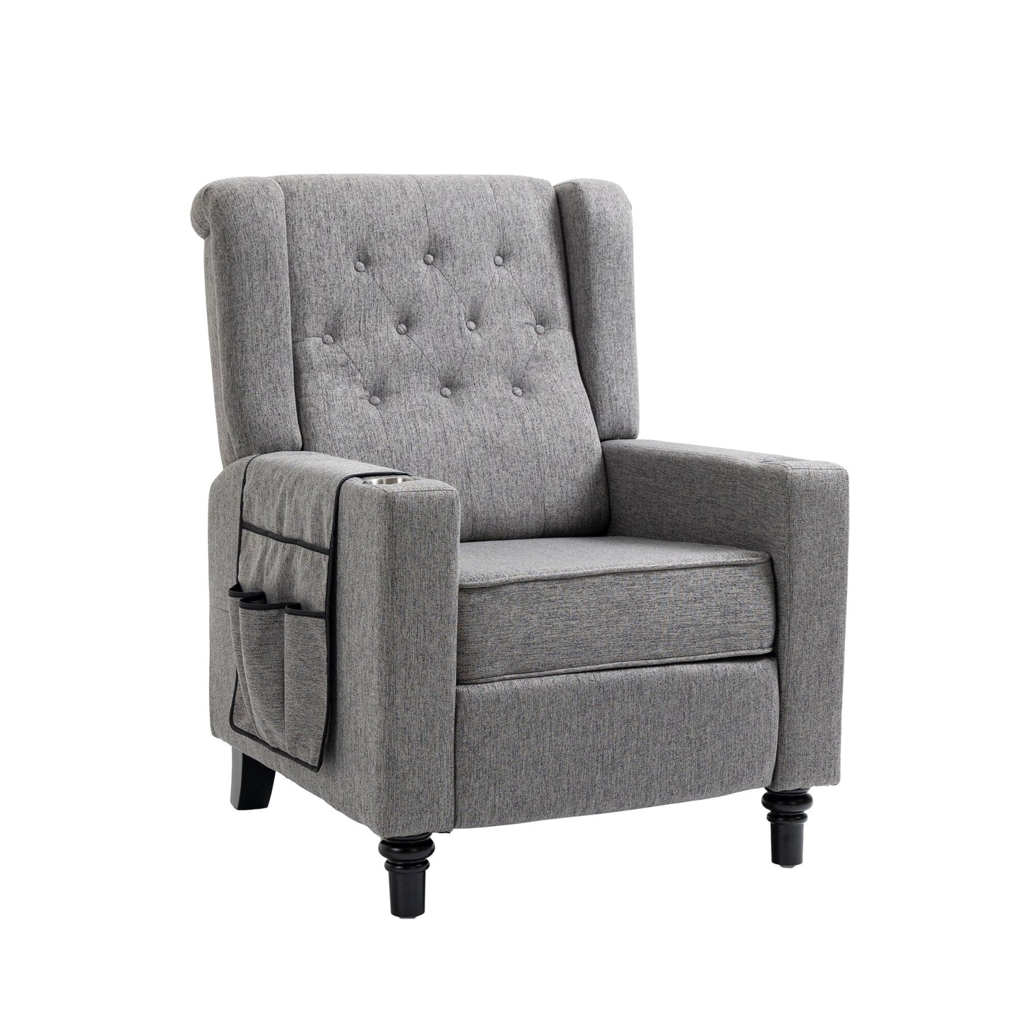 Modern Pushback Manual Recliner Chair Home Theater Seating Wingback Lounge Chair with Vibration and Heat