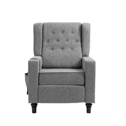Modern Pushback Manual Recliner Chair Home Theater Seating Wingback Lounge Chair with Vibration and Heat