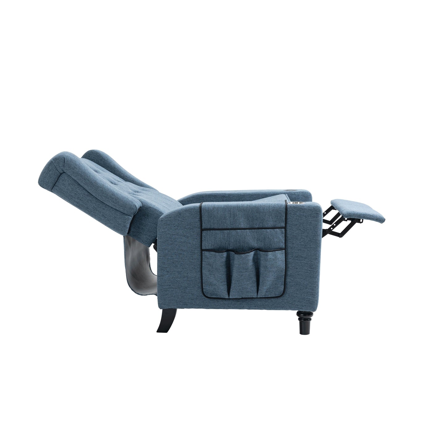 Modern Pushback Manual Recliner Chair Home Theater Seating Wingback Lounge Chair with Vibration and Heat