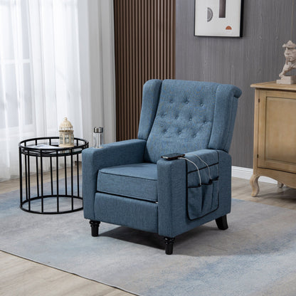 Modern Pushback Manual Recliner Chair Home Theater Seating Wingback Lounge Chair with Vibration and Heat