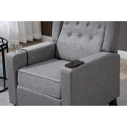 Modern Pushback Manual Recliner Chair Home Theater Seating Wingback Lounge Chair with Vibration and Heat