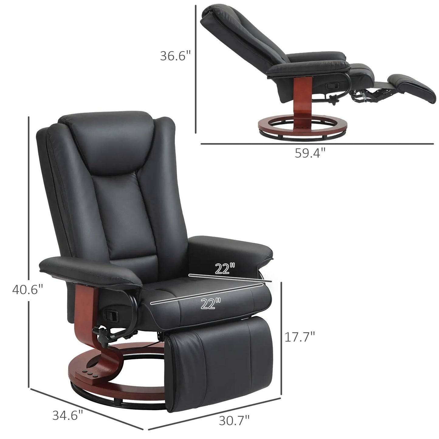 Modern RV Swivel Recliner Chair with Footrest for Living Room