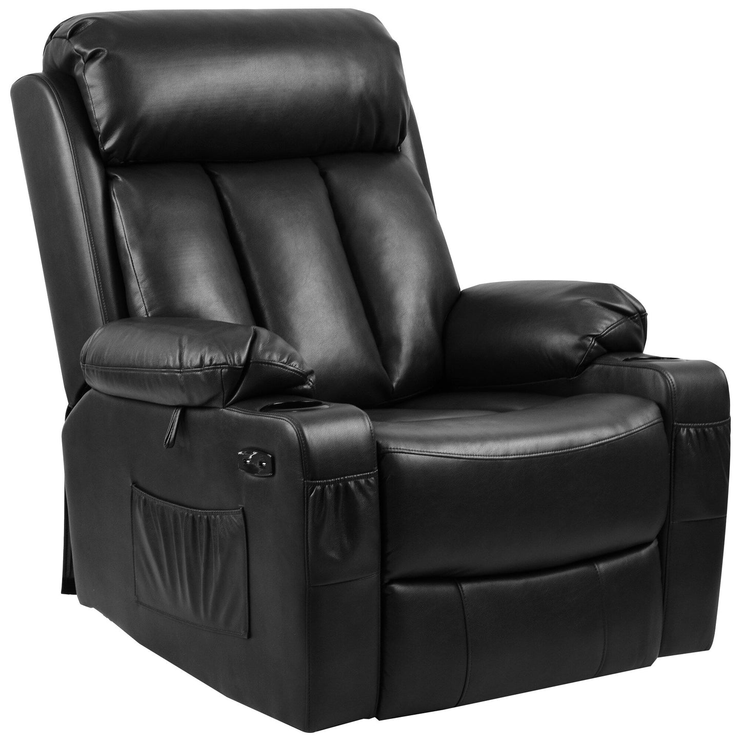 Modern Reclining Chair Faux Leather Massage