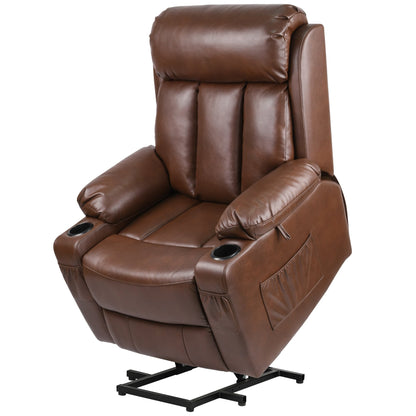 Modern Reclining Chair Faux Leather Massage