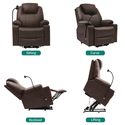 Modern Reclining Chair Fabric Massage with LED and Mobile Phone Holder