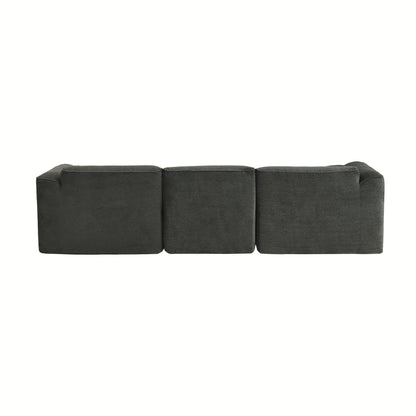 Modern Sectional Luxury Velvet 4-Seat Sofa with Removable Ottoman and Pillows for Living Room Apartment