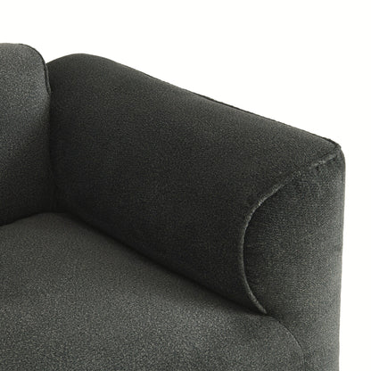 Modern Sectional Luxury Velvet 4-Seat Sofa with Removable Ottoman and Pillows for Living Room Apartment