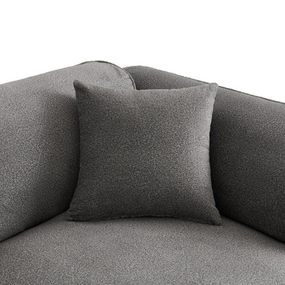 Modern Sectional Luxury Velvet 4-Seat Sofa with Removable Ottoman and Pillows for Living Room Apartment