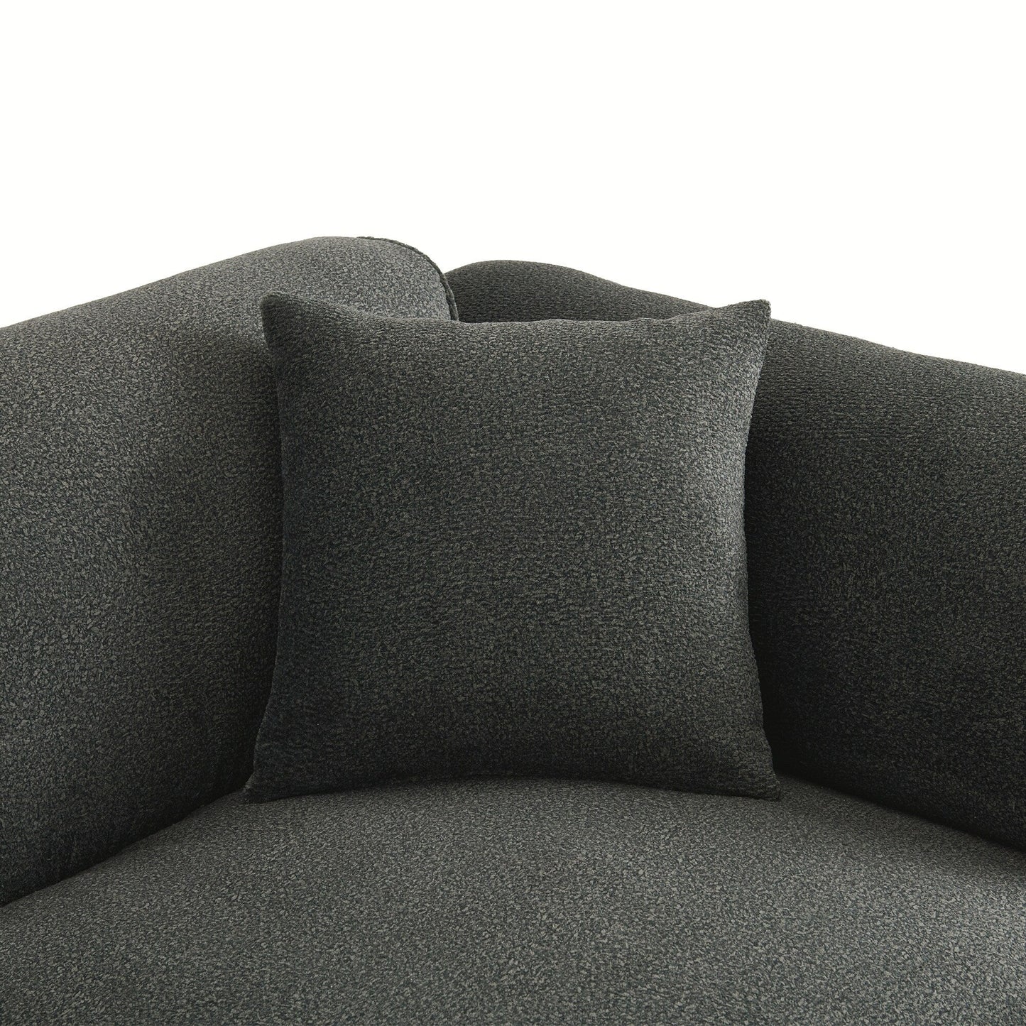 Modern Sectional Luxury Velvet 4-Seat Sofa with Removable Ottoman and Pillows for Living Room Apartment