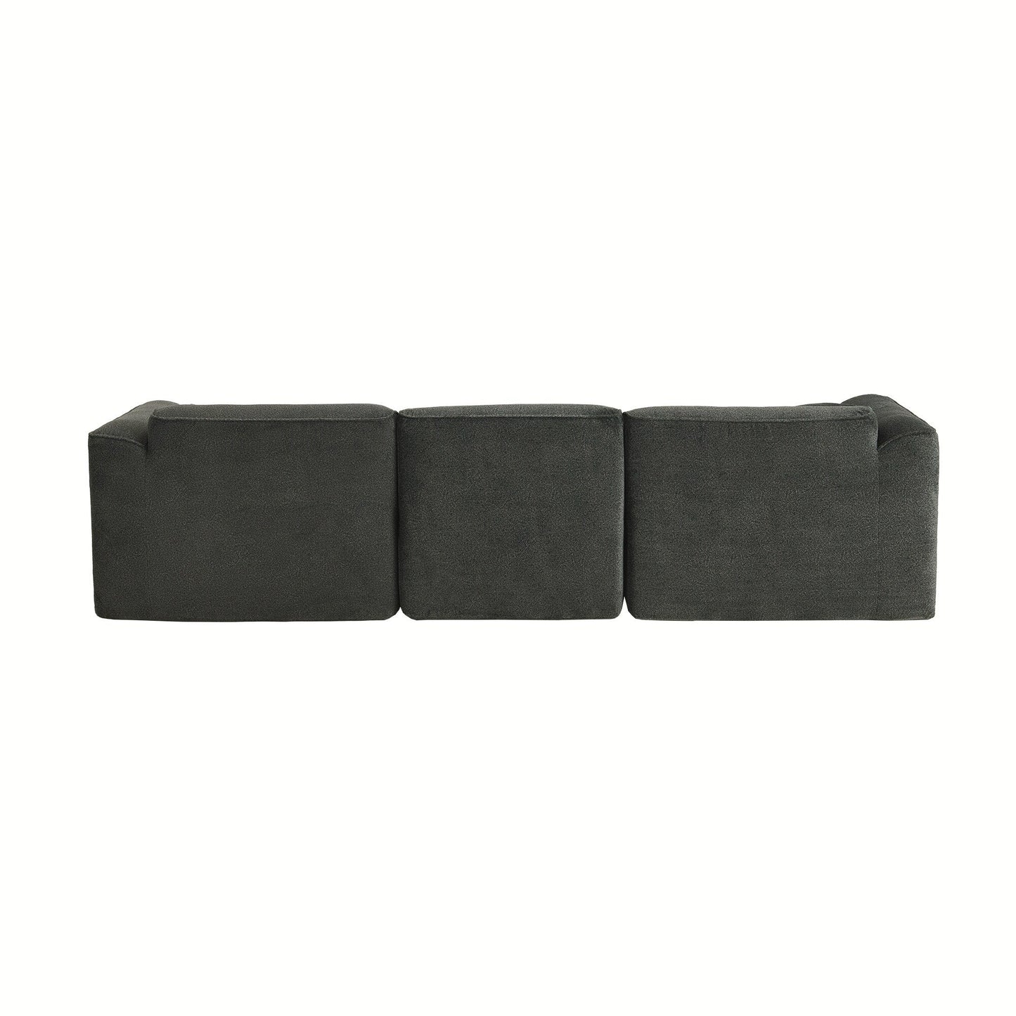 Modern Sectional Luxury Velvet 4-Seat Sofa with Removable Ottoman and Pillows for Living Room Apartment