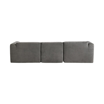 Modern Sectional Luxury Velvet 4-Seat Sofa with Removable Ottoman and Pillows for Living Room Apartment