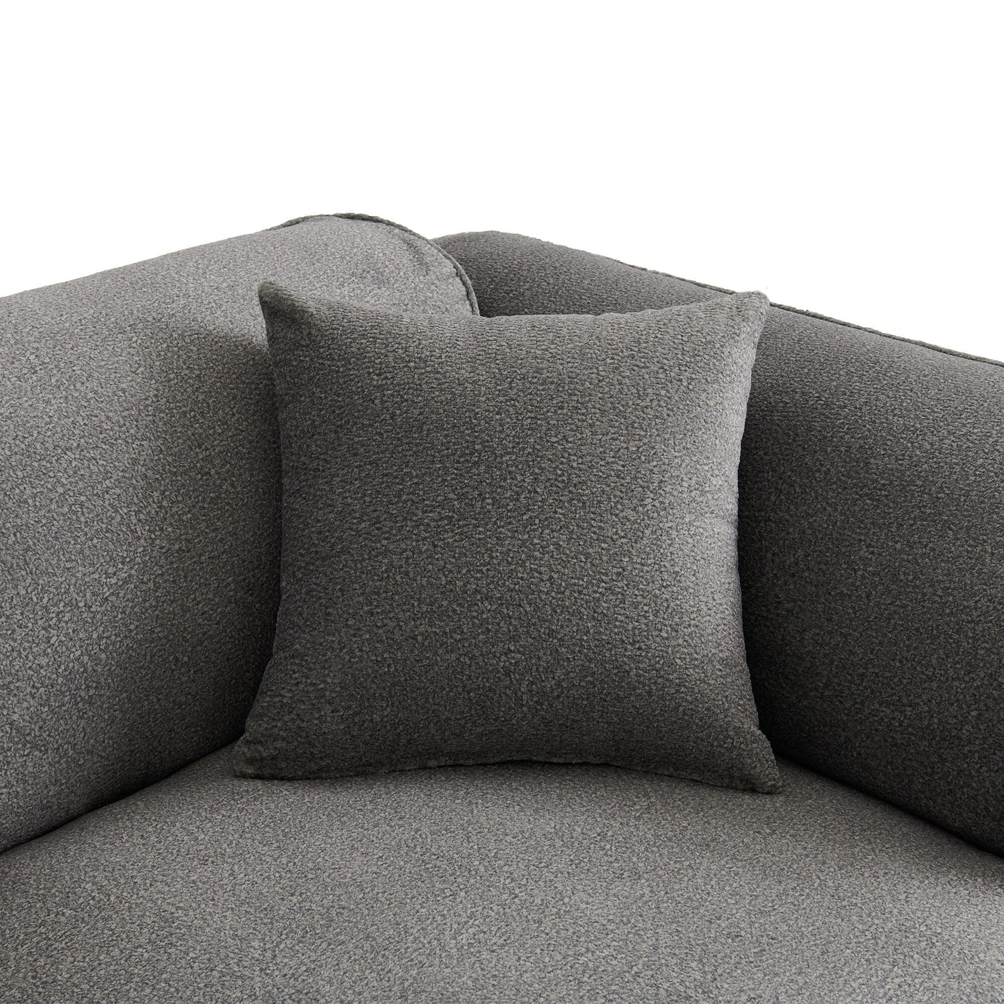 Modern Sectional Luxury Velvet 4-Seat Sofa with Removable Ottoman and Pillows for Living Room Apartment