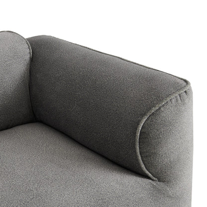 Modern Sectional Luxury Velvet 4-Seat Sofa with Removable Ottoman and Pillows for Living Room Apartment