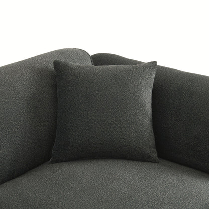 Modern Sectional Luxury Velvet 4-Seat Sofa with Removable Ottoman and Pillows for Living Room Apartment