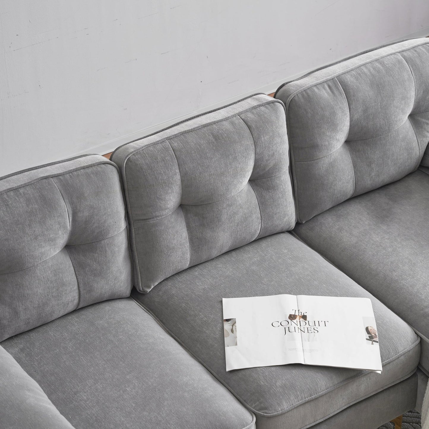 Modern Sectional Sofas Couches Velvet L-Shaped Couches