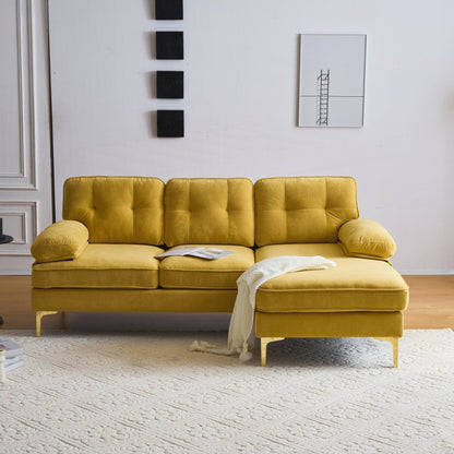Modern Sectional Sofas Couches Velvet L-Shaped Couches