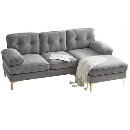 Modern Sectional Sofas Couches Velvet L-Shaped Couches