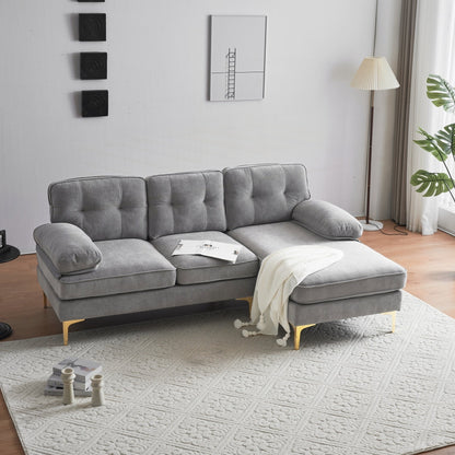 Modern Sectional Sofas Couches Velvet L-Shaped Couches