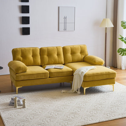 Modern Sectional Sofas Couches Velvet L-Shaped Couches
