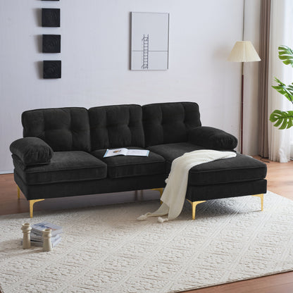 Modern Sectional Sofas Couches Velvet L-Shaped Couches