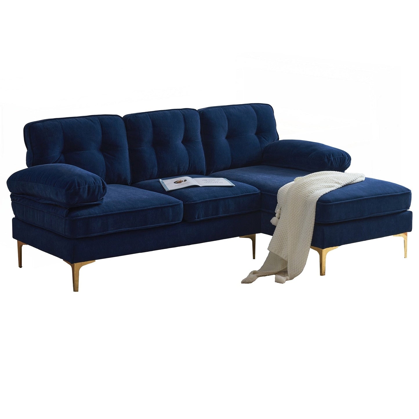 Modern Sectional Sofas Couches Velvet L-Shaped Couches