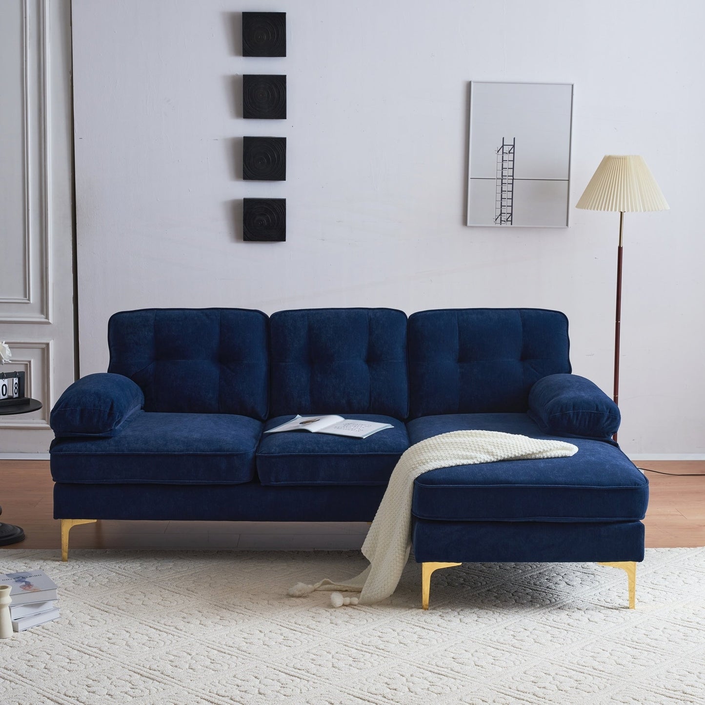Modern Sectional Sofas Couches Velvet L-Shaped Couches