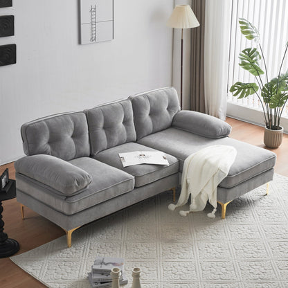 Modern Sectional Sofas Couches Velvet L-Shaped Couches