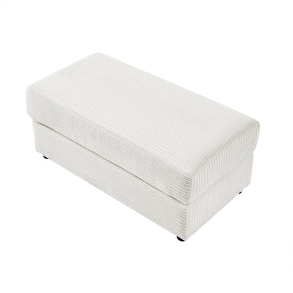 Modern Single Sofa with Movable Ottoman, Hidden Storage, USB Ports, Cup Holders and Phone Holder for Living Room