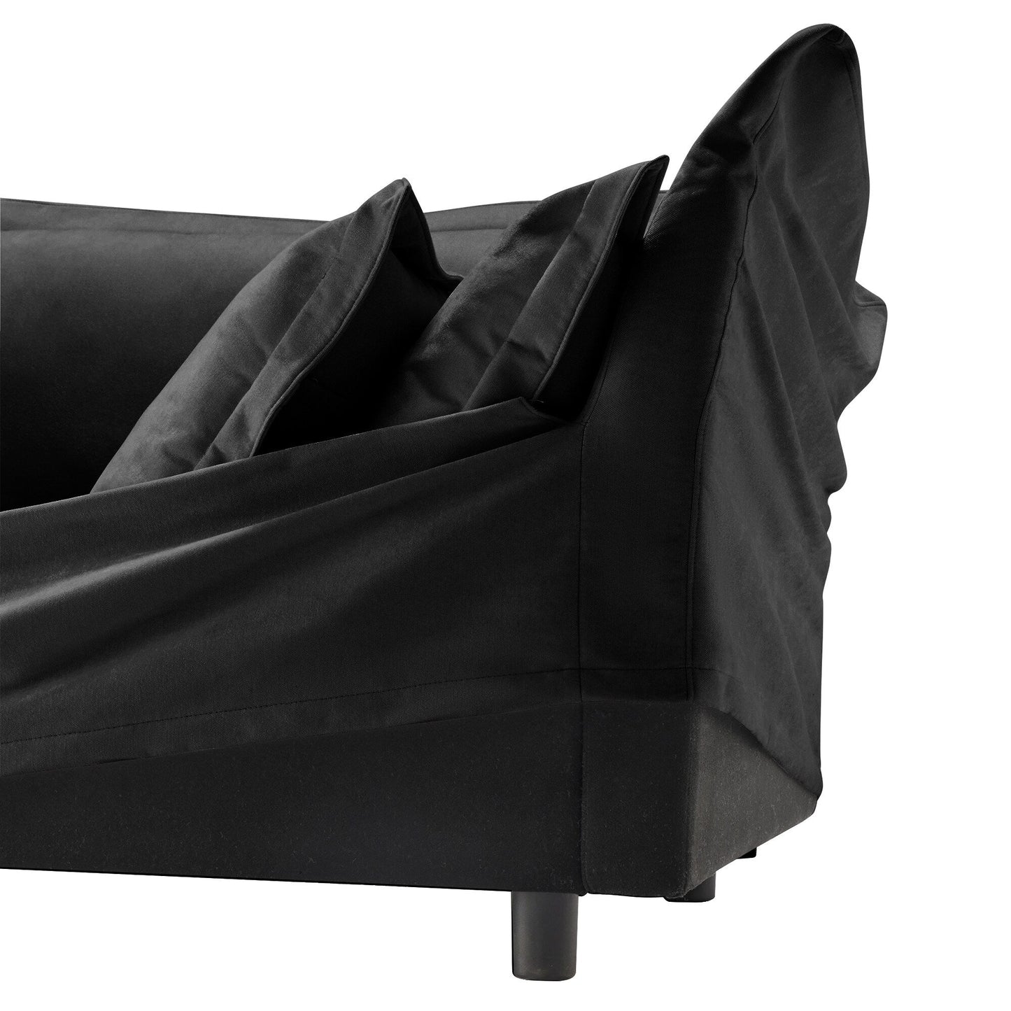 Modern Slipcovered 2-Seat Sofa Couches for Living Room, 2 Seater Sofa, Plain Chenille Deep Seat Sofa with Upholstered Cushion