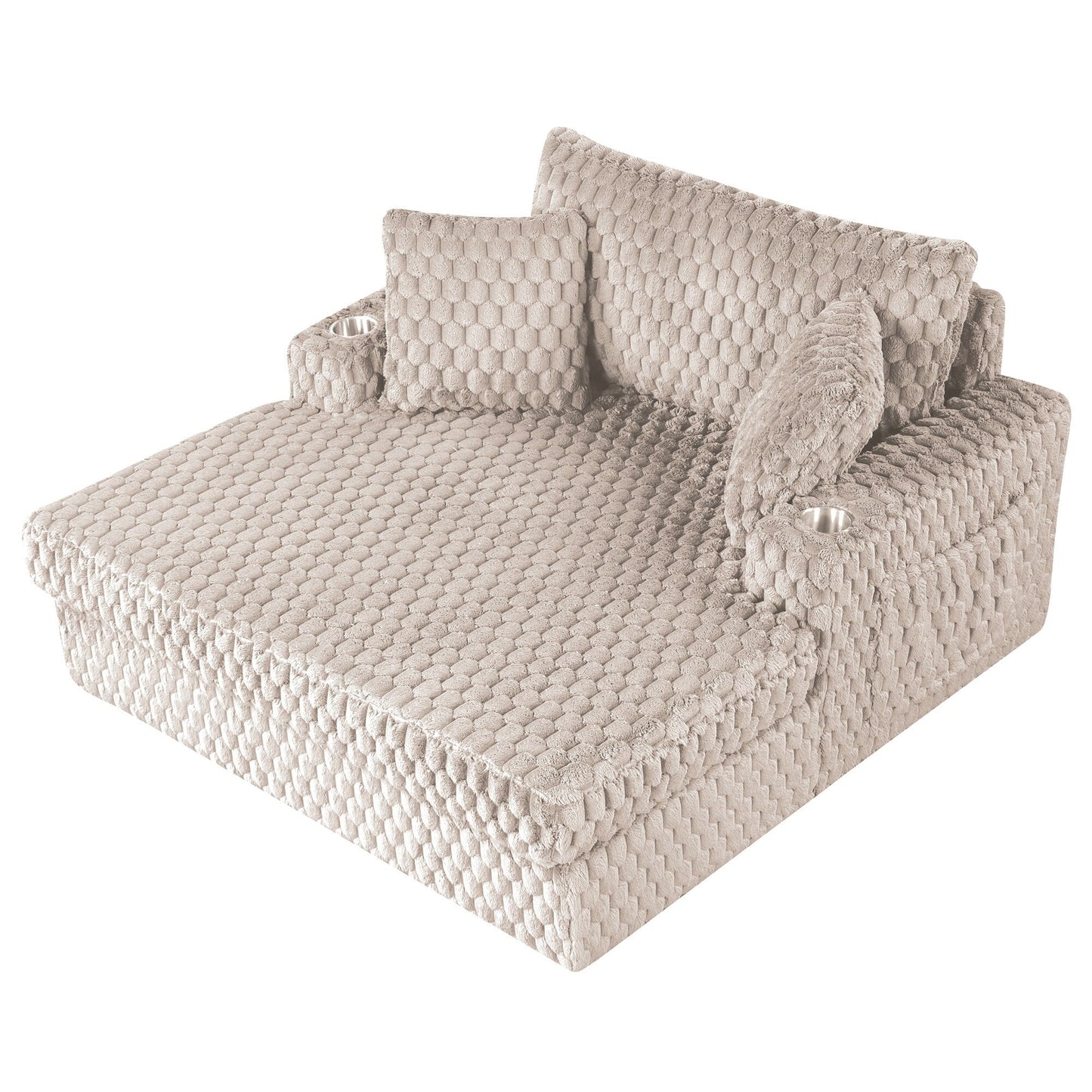 Modern Soft Indoor Chaise Lounge Couch Sofa Bed with Pillows