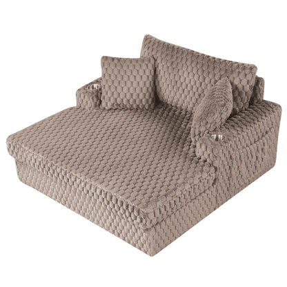 Modern Soft Indoor Chaise Lounge Couch Sofa Bed with Pillows