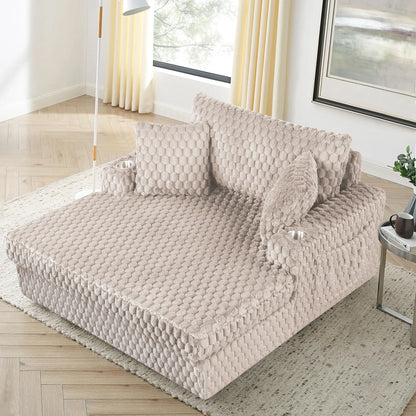 Modern Soft Indoor Chaise Lounge Couch Sofa Bed with Pillows