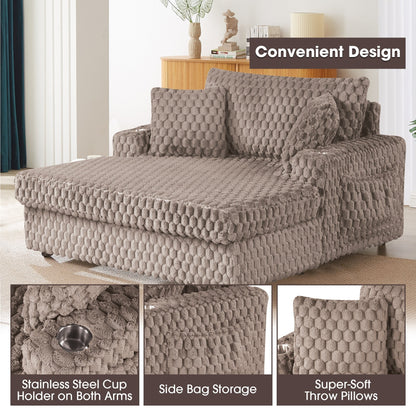Modern Soft Indoor Chaise Lounge Couch Sofa Bed with Pillows