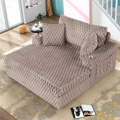 Modern Soft Indoor Chaise Lounge Couch Sofa Bed with Pillows