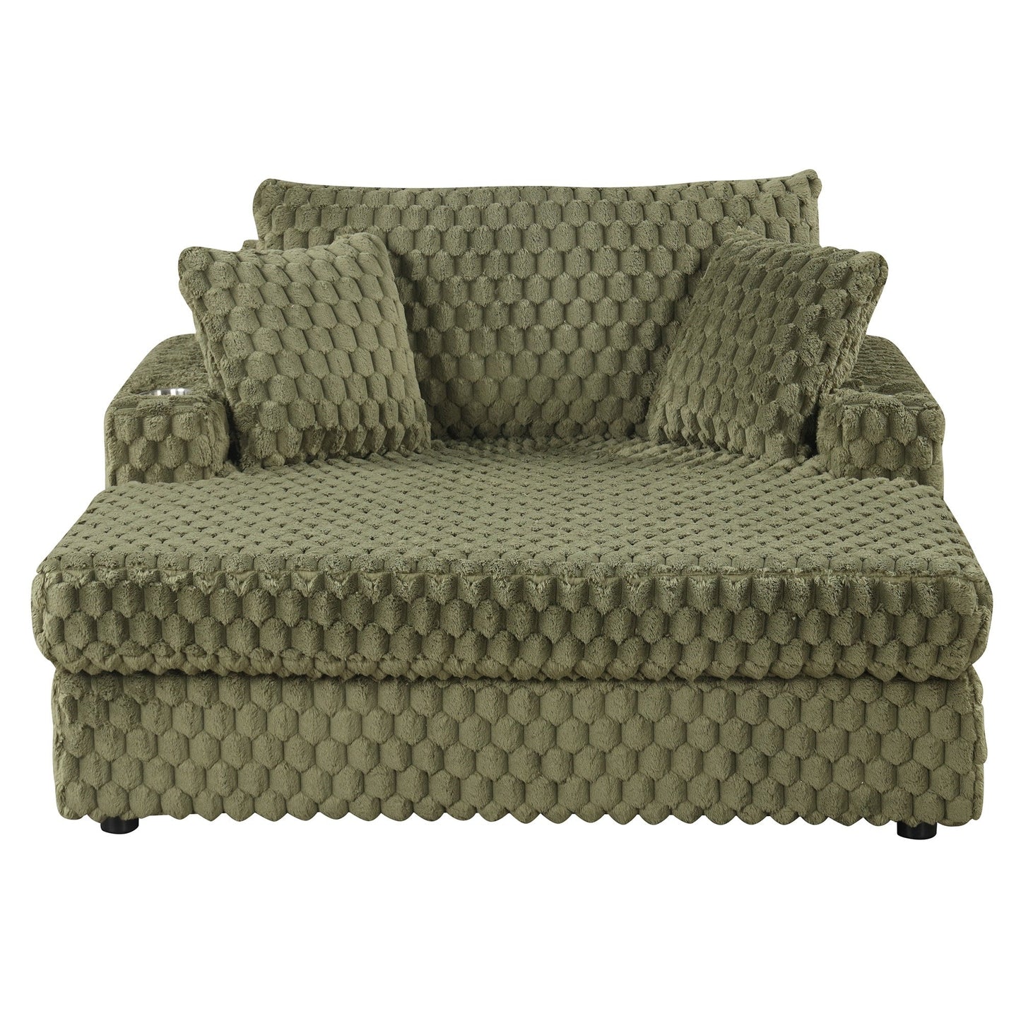 Modern Soft Indoor Chaise Lounge Couch Sofa Bed with Pillows