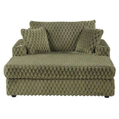 Modern Soft Indoor Chaise Lounge Couch Sofa Bed with Pillows