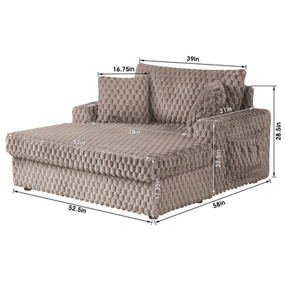 Modern Soft Indoor Chaise Lounge Couch Sofa Bed with Pillows