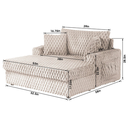 Modern Soft Indoor Chaise Lounge Couch Sofa Bed with Pillows