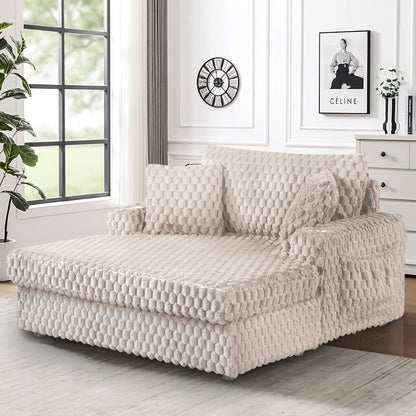 Modern Soft Indoor Chaise Lounge Couch Sofa Bed with Pillows
