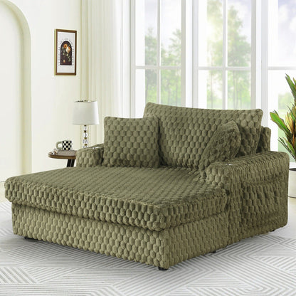 Modern Soft Indoor Chaise Lounge Couch Sofa Bed with Pillows