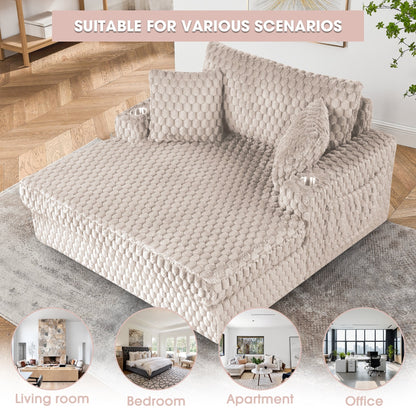Modern Soft Indoor Chaise Lounge Couch Sofa Bed with Pillows