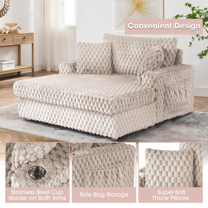 Modern Soft Indoor Chaise Lounge Couch Sofa Bed with Pillows