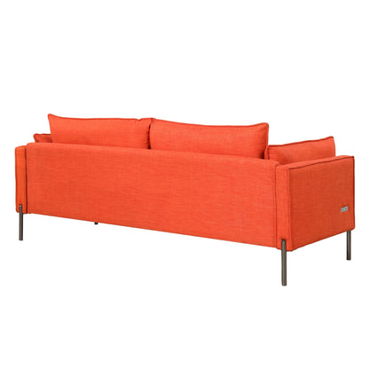 Modern Style 3 Seat Sofa Linen Fabric Upholstered Couch Furniture