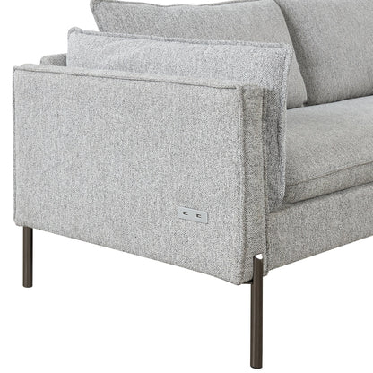 Modern Style 3 Seat Sofa Linen Fabric Upholstered Couch Furniture