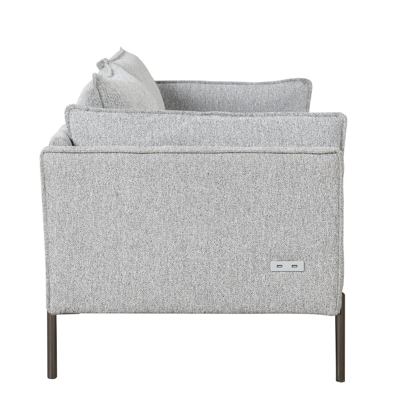 Modern Style 3 Seat Sofa Linen Fabric Upholstered Couch Furniture
