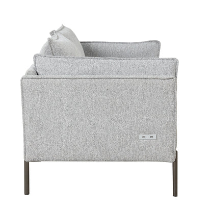 Modern Style 3 Seat Sofa Linen Fabric Upholstered Couch Furniture