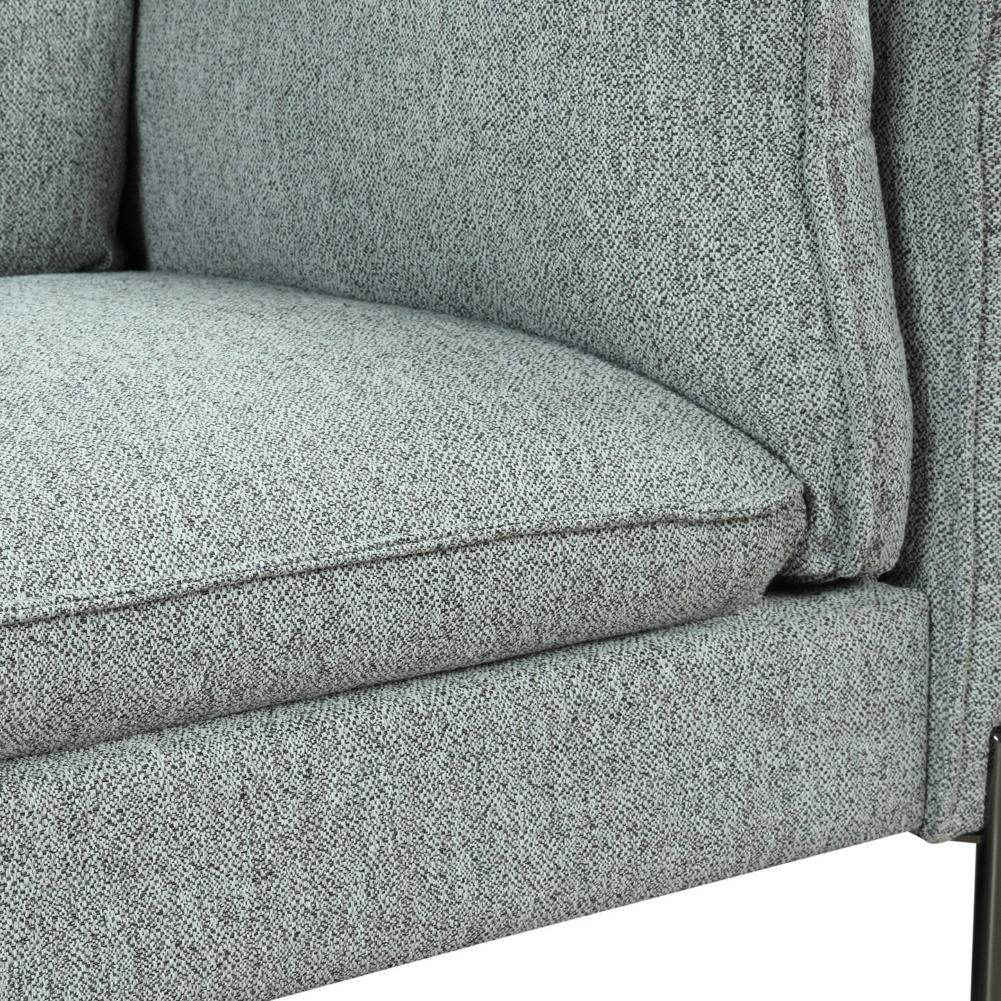 Modern Style 3 Seat Sofa Linen Fabric Upholstered Couch Furniture