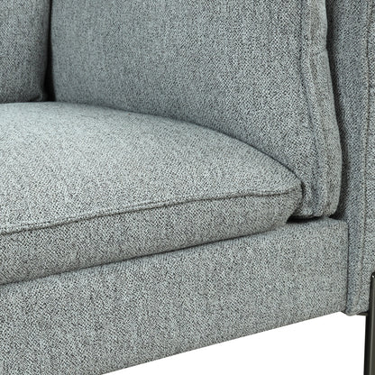 Modern Style 3 Seat Sofa Linen Fabric Upholstered Couch Furniture