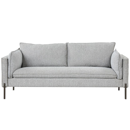 Modern Style 3 Seat Sofa Linen Fabric Upholstered Couch Furniture