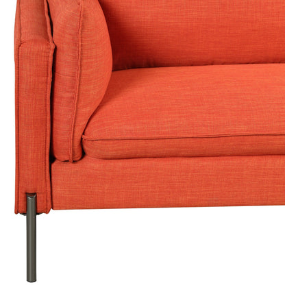 Modern Style 3 Seat Sofa Linen Fabric Upholstered Couch Furniture